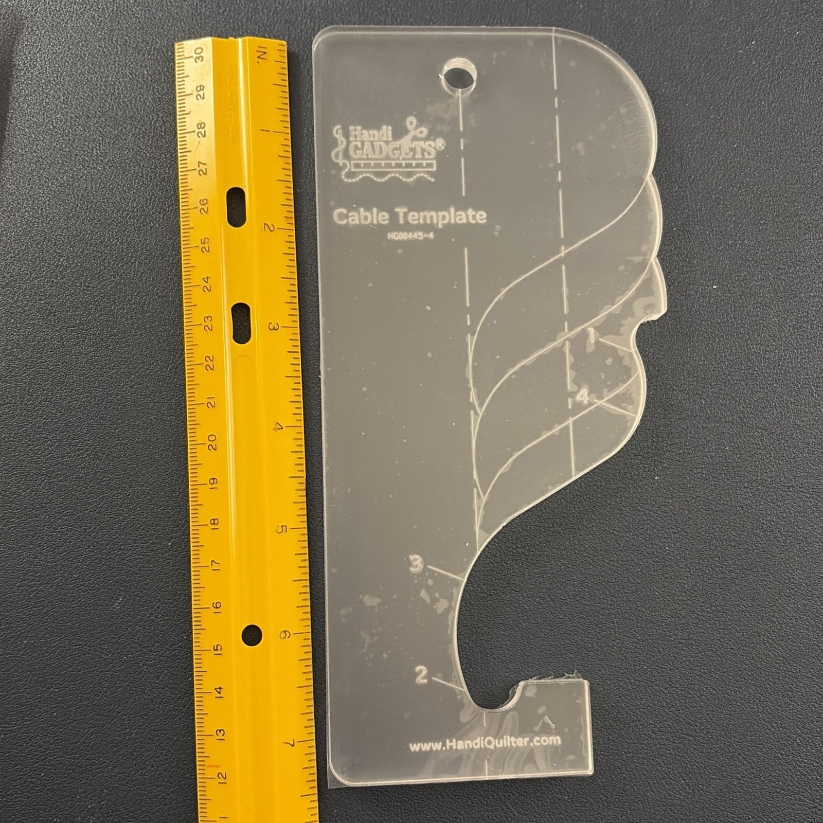 NEW HANDI QUILTER LUCITE TEMPLATE: CABLE DESIGN - LONG ARM MACHINE QUILTING TOOL