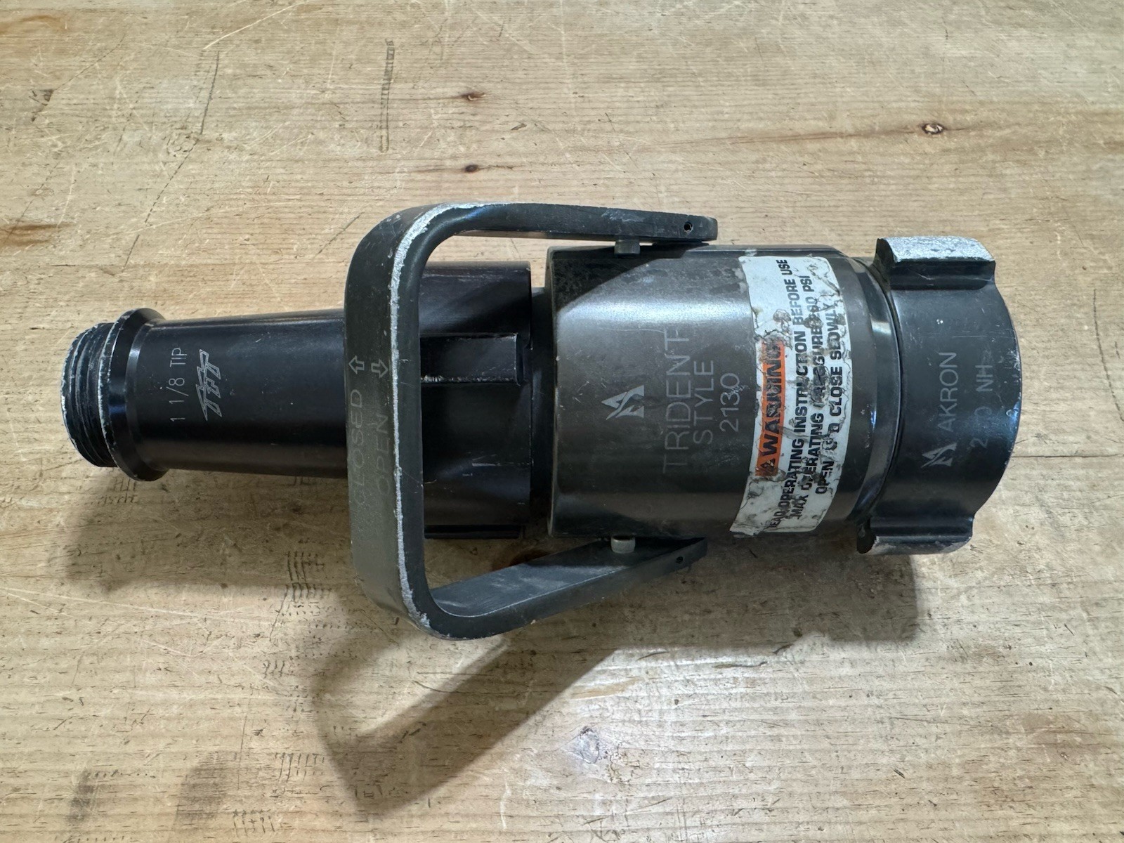 Fire Fighting Akron Trident Shut Off Ball Valve 2.5 NH with 1-1/8” Tip Nozzle S