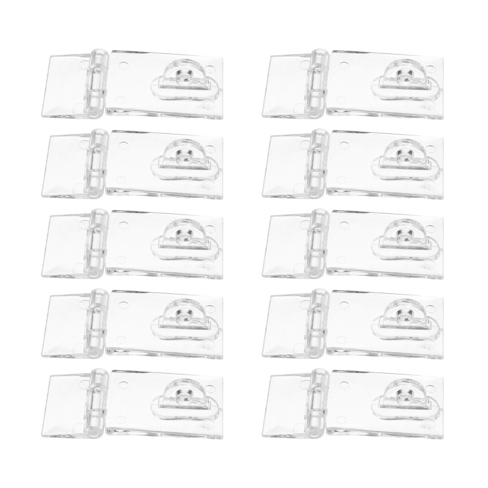 10 Sets Acrylic Lock Hasp Hinge for Cabinet Latch Accessory Hasps