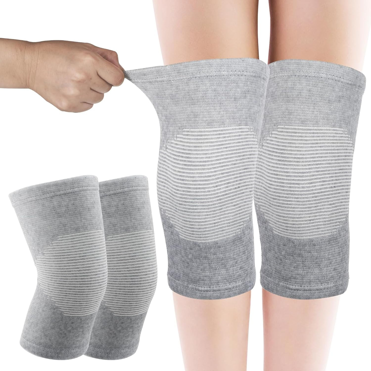 Bamboo Knee Sleeve, Elastic Compression Knee Brace Breathable Knees Pads (XL)
