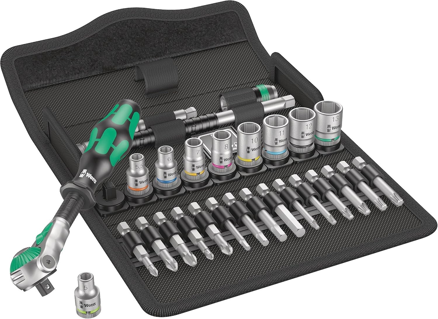 05004016001 8100 SA 6 Zyklop Metric Speed Ratchet Set, 28 Piece, 1/4" Drive