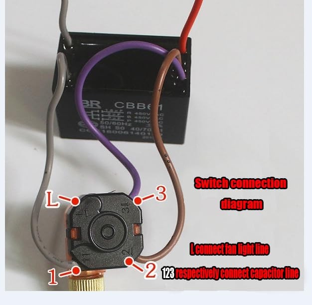 Home Ceiling Fan Light Lamp Replacement Parts 3Position 4 Wire Pull Chain Contro