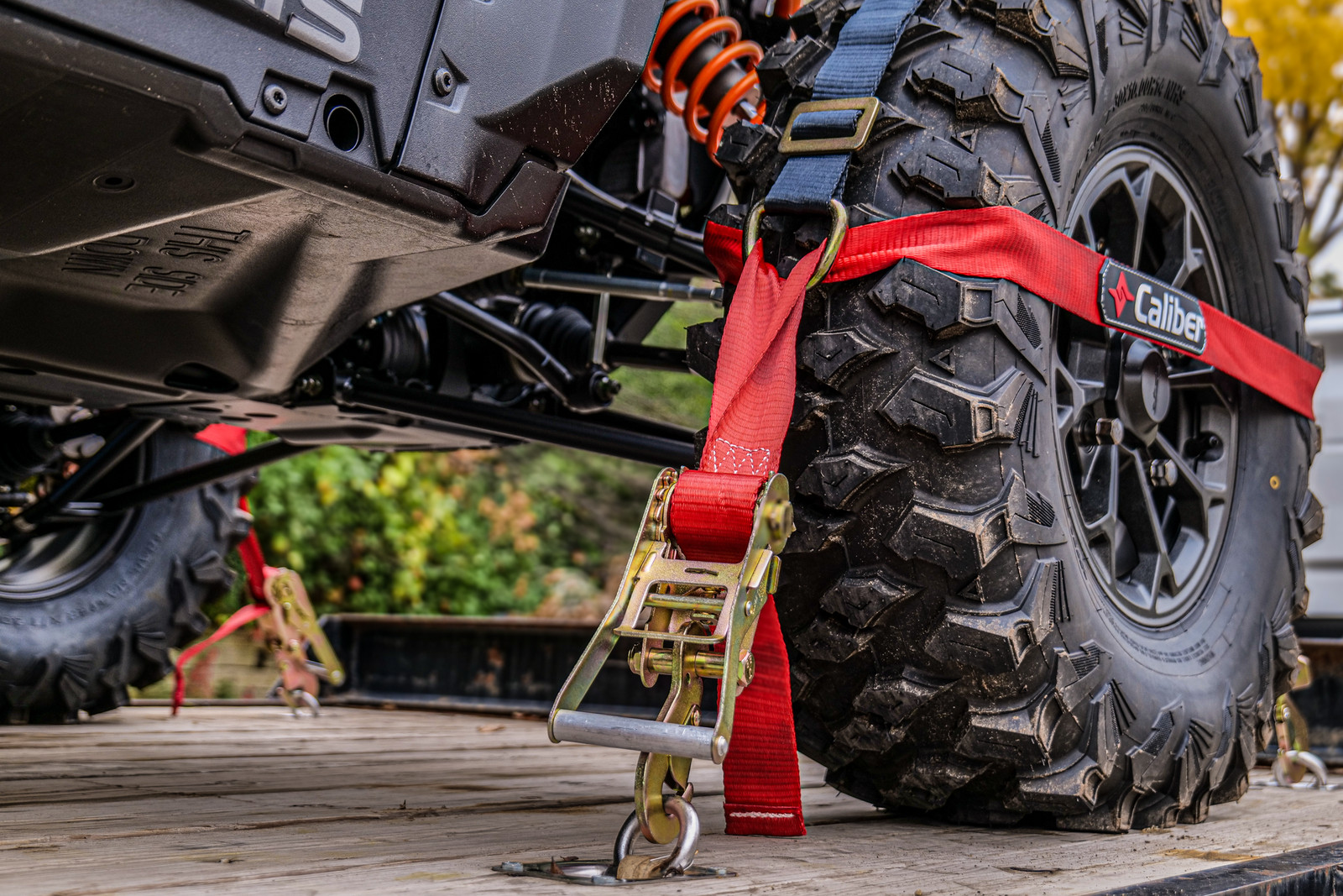 CALIBER 13594 Trailblazer ORV Tie Downs 4 Pack with Carry Bag, 3300 lb. Load