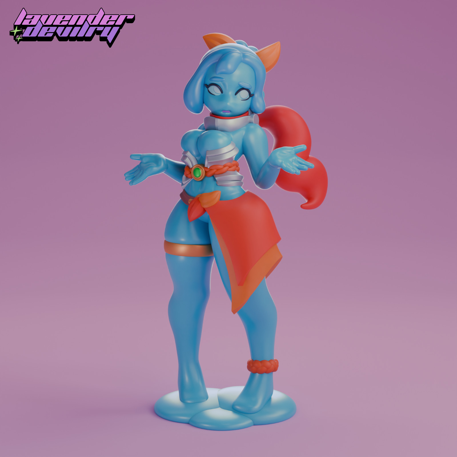 DnD Miniature 32/75mm Slemma Slime Fighter by LavenderDevilry