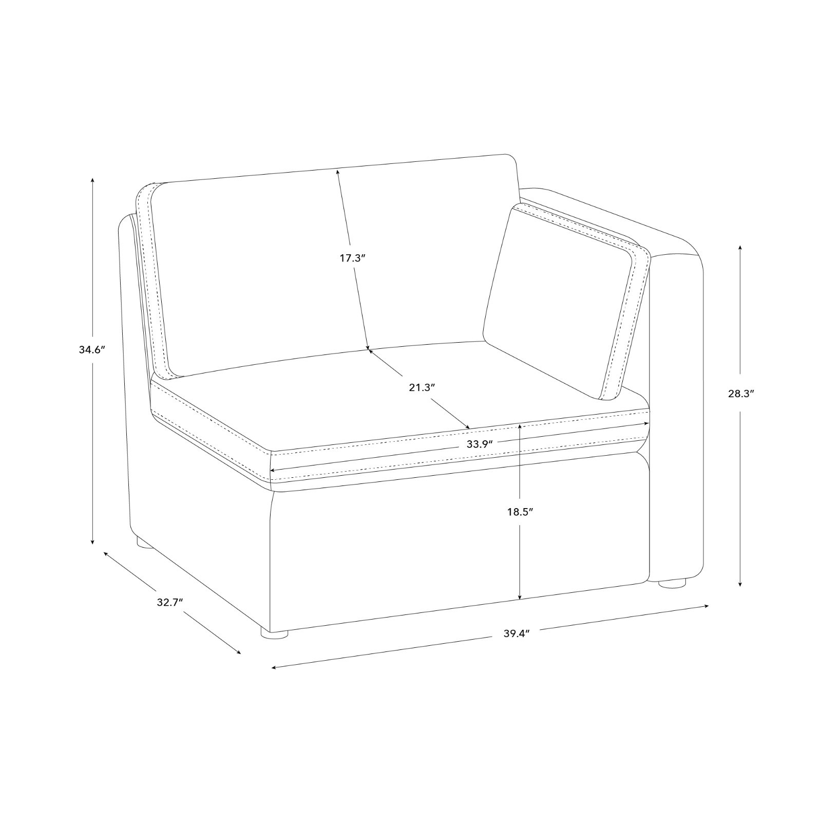 CHITA 112" 4-PC L-Shaped, Oversized Comfy Modular Sectional w/ Storage Ottoman