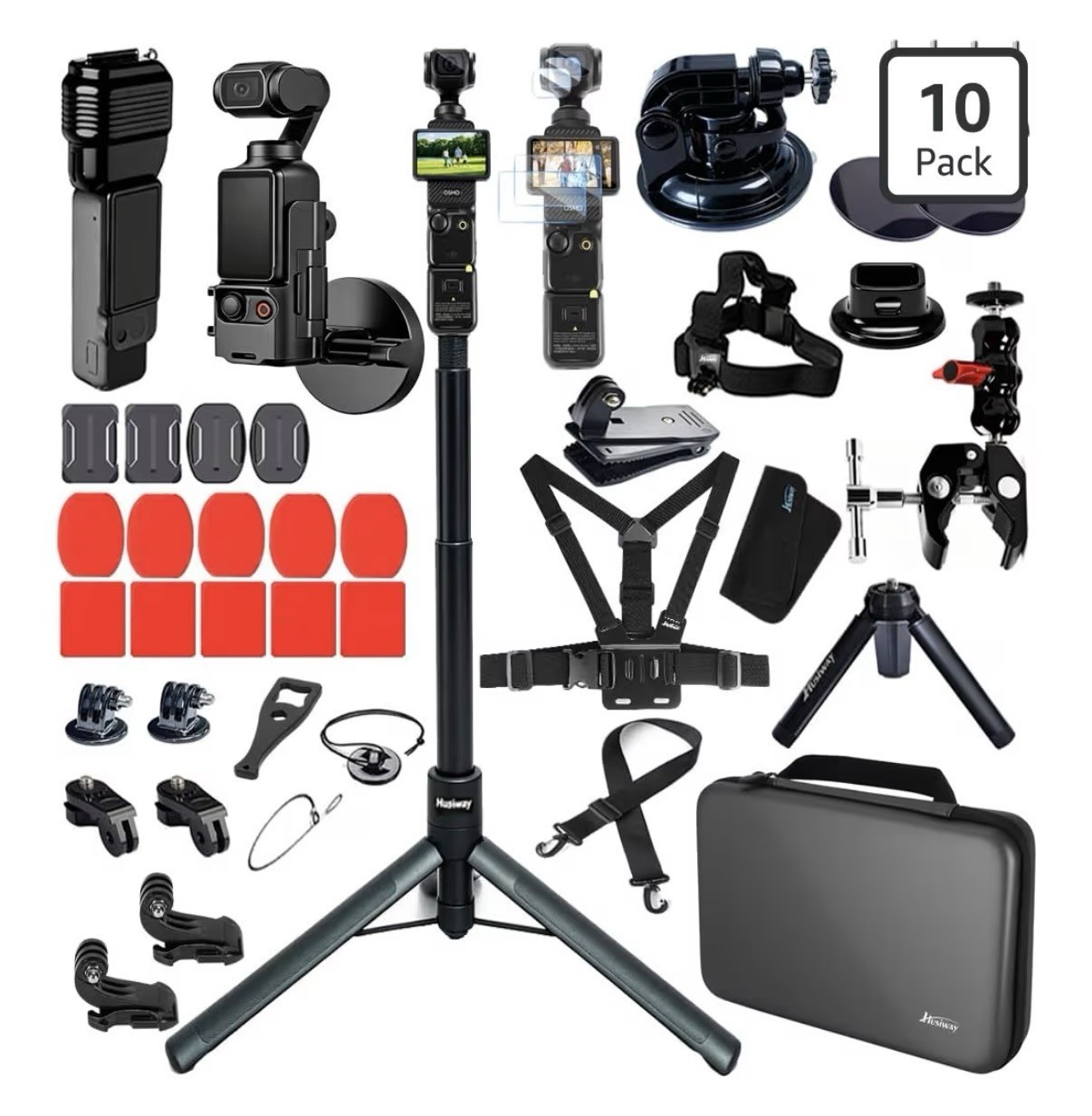 Accessories Kit for DJI Osmo Pocket 4 3, Magnetic Bracket Mount, Selfie Stick