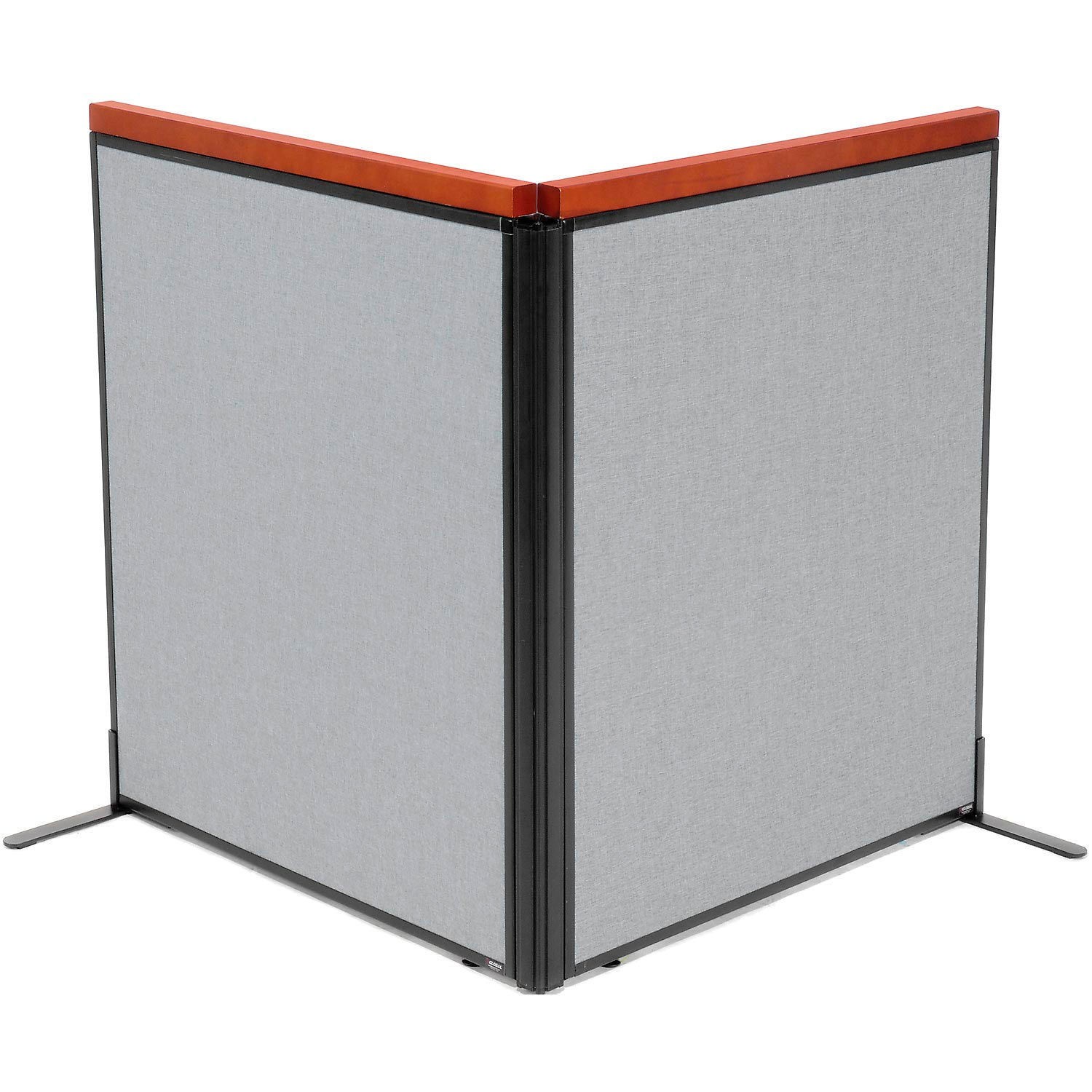36-1/4"W x 43-1/2"H Deluxe Freestanding 2-Panel Corner Room Divider Gray