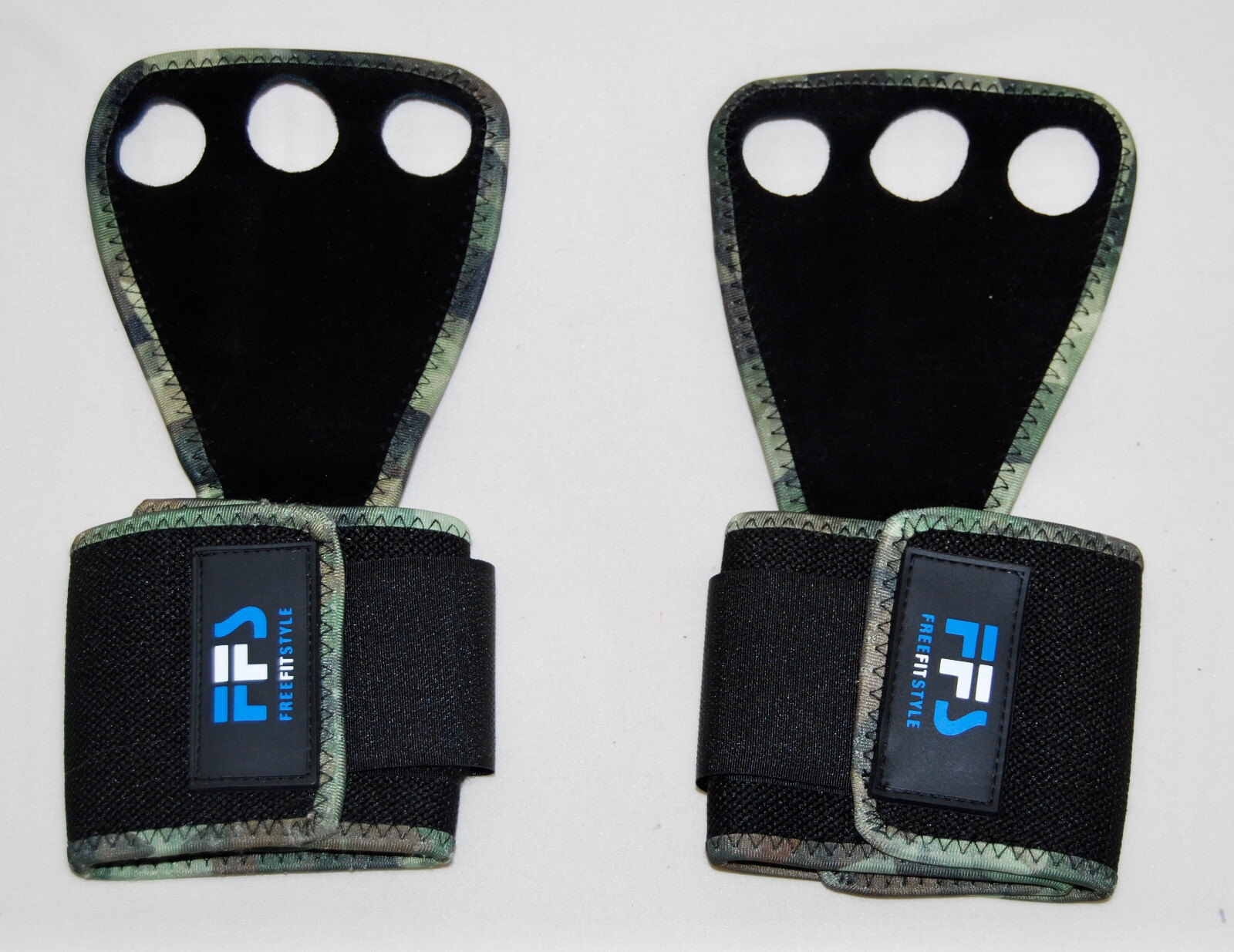 New Free Fit Style Adult Black with Green Camo CrossFit Fingerless Gloves sz XL