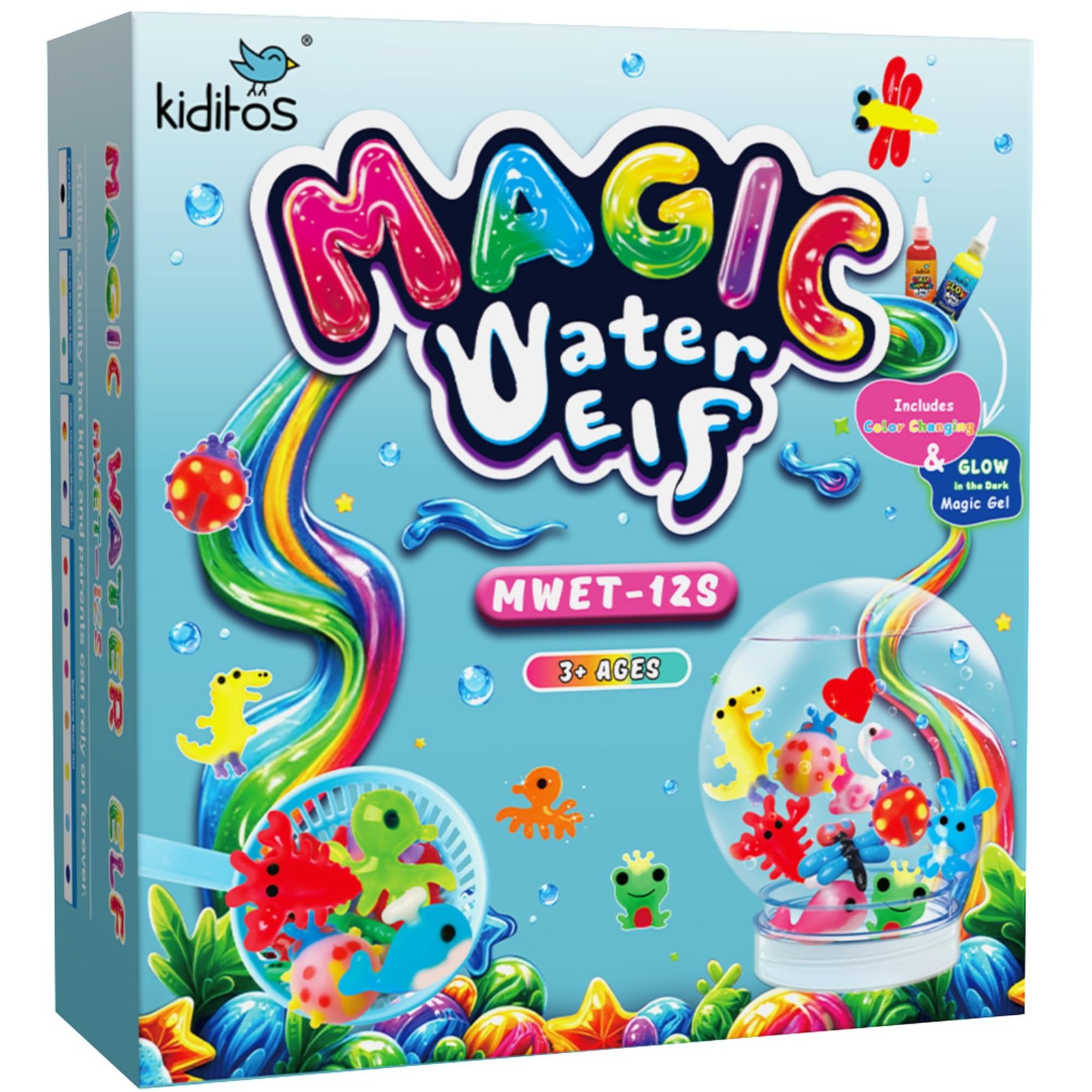 Kiditos Magic Water Elf miniature, Red,Pink,Purple,Yellow,Blue,Gold,Navy Blue