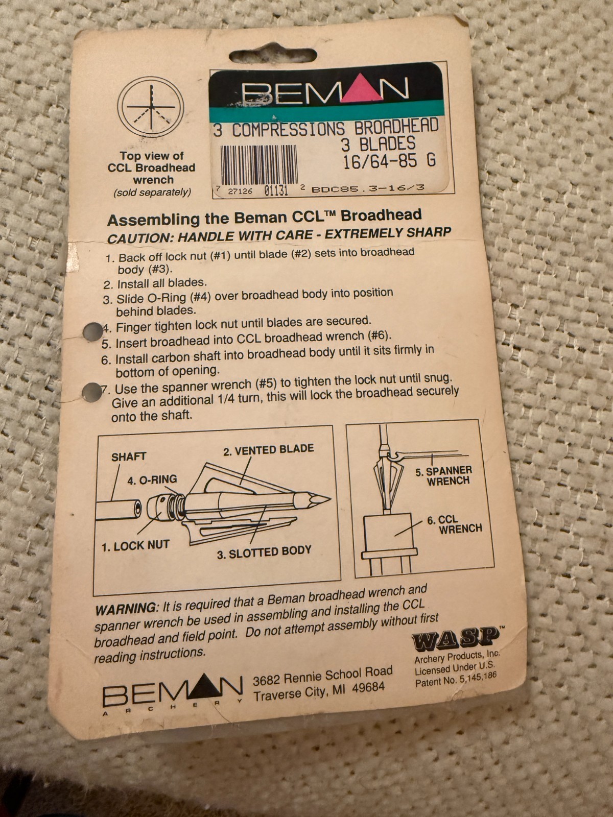 Beman Wasp CCL Broadheads