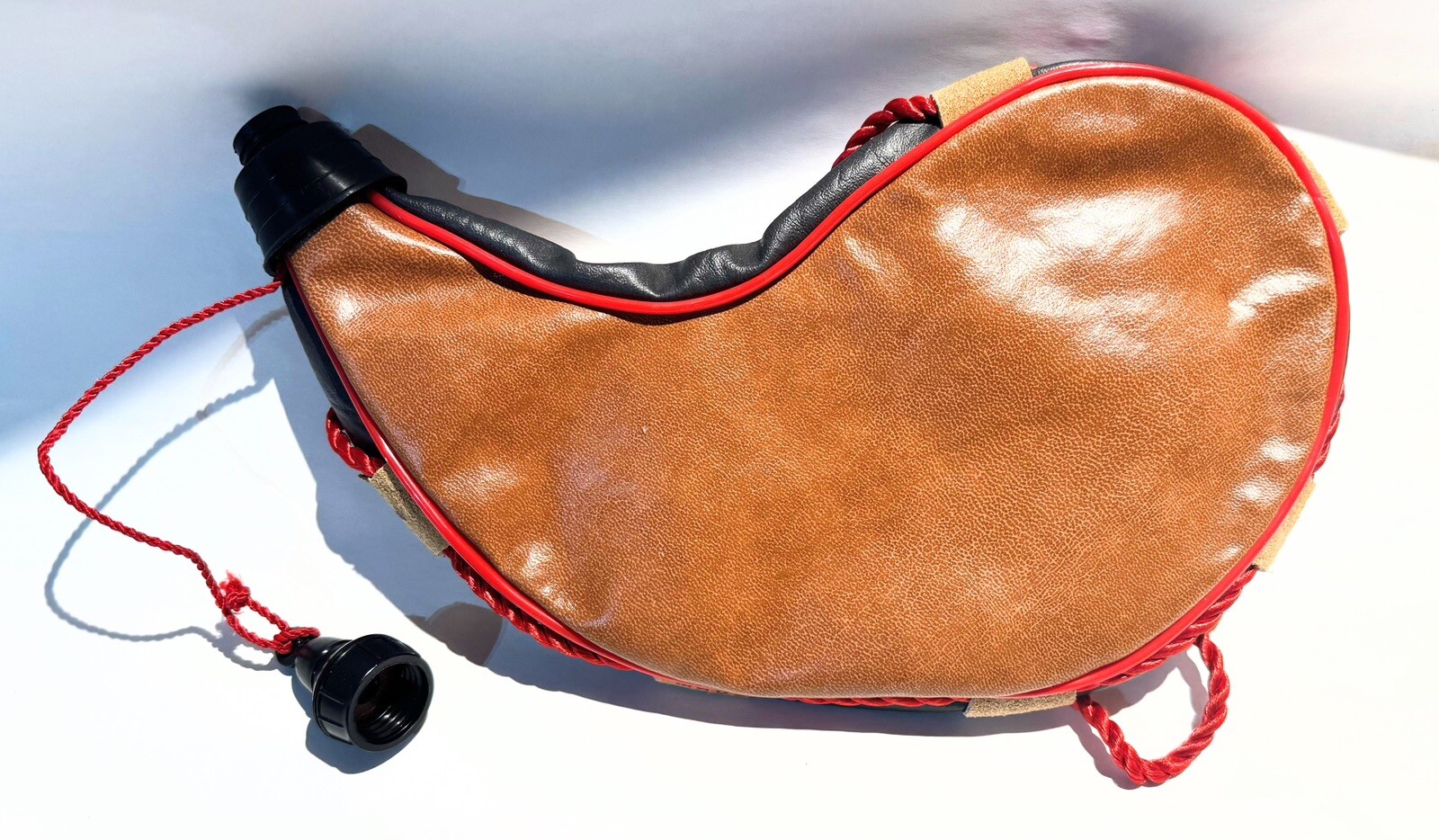 Vintage leather hunting canteen camping water container, hiking Christmas gift