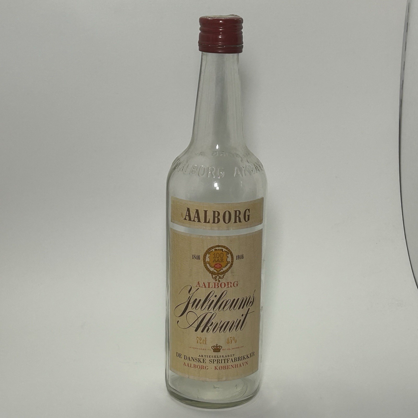 Vintage AALBORG Jubiloeums Akvavit 1846/1946 “EMPTY” Bottle Danish Collectible