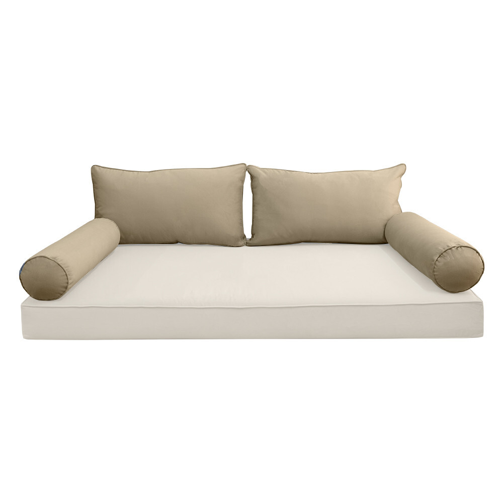 STYLE V2 Twin Velvet Pipe Trim Indoor Daybed Bolster Pillow |COVER ONLY| AD304
