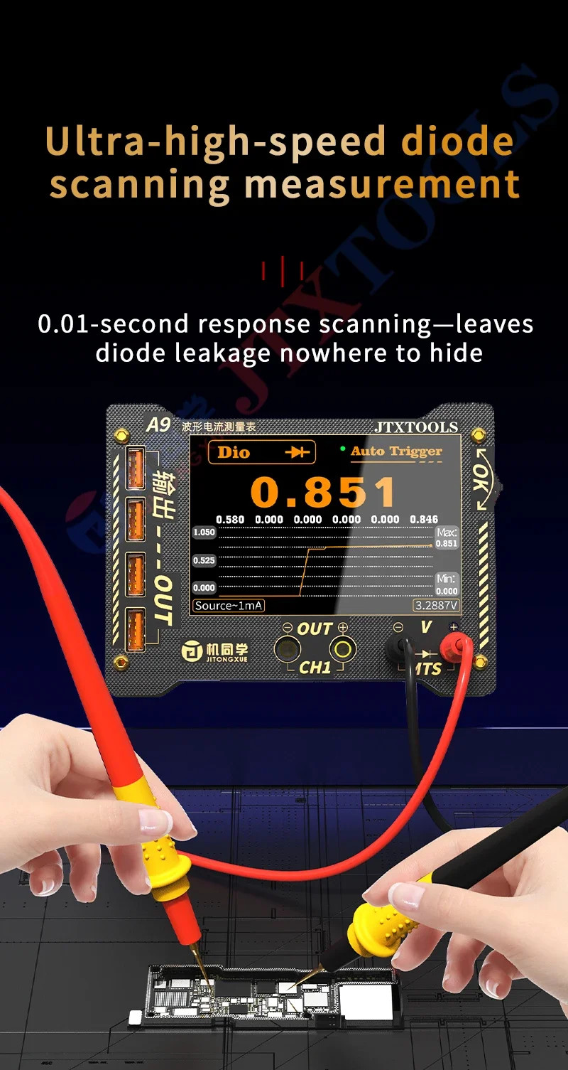 JTX A9 Accurate Curve Waveform Measuring Digital Display Current Tester Meter