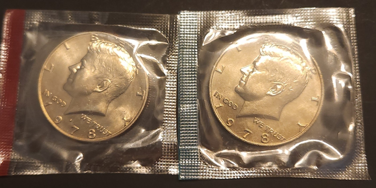 1978  P & D Kennedy Half dollar in US Mint Cello 2 Coin Set Free Shipping