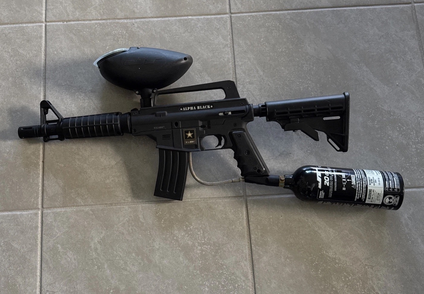 Tippmann US Army Alpha Elite Paintball Marker - Black