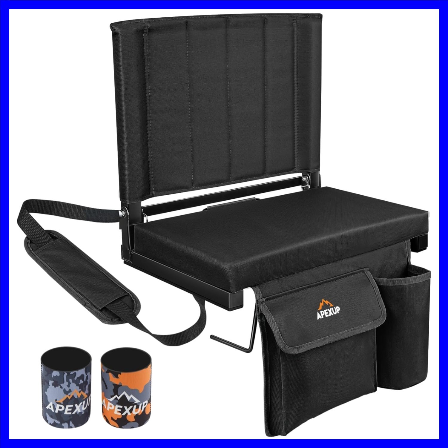 Stadium Seats with Back Support, Portable Bleacher Seat with Large Pocket and...