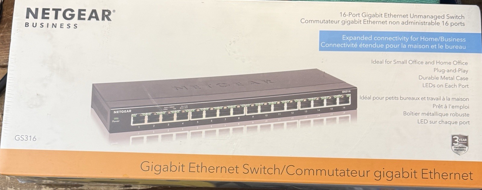 NETGEAR GS316 16-Port Gigabit Ethernet