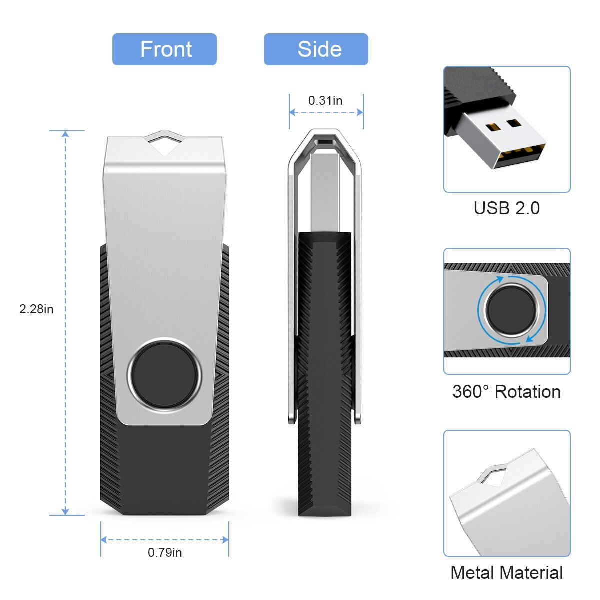 32GB USB 2.0 Flash Drive Memory Stick Thumb Pen Drives Rotating Disk Storage LOT
