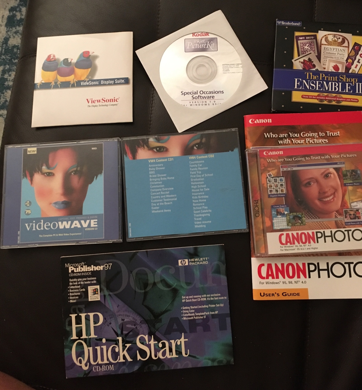 Lot Of 6- Videowave/ CannonPhoto/Print Shop/ ViewSonic/Kodak Pic.Kit/ HP Publish
