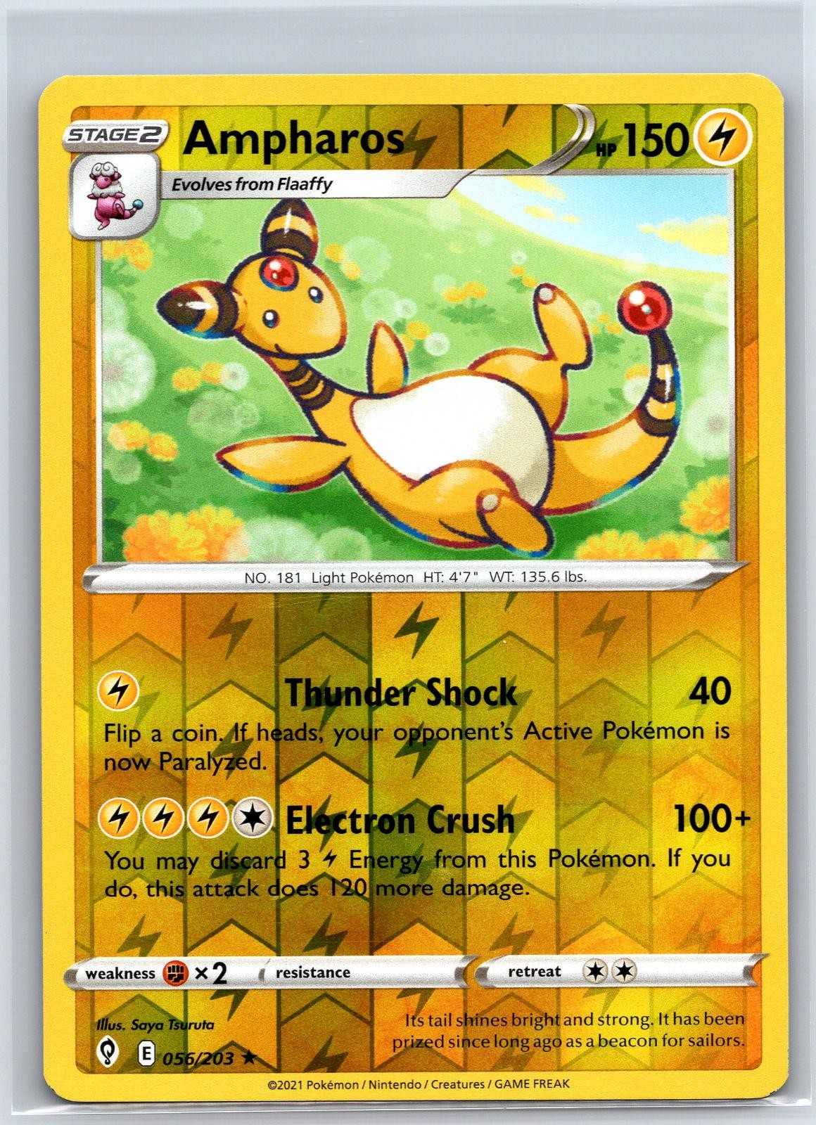 Ampharos 056/203 Rare Evolving Skies Pokemon Reverse Holo NM/M 625d-31
