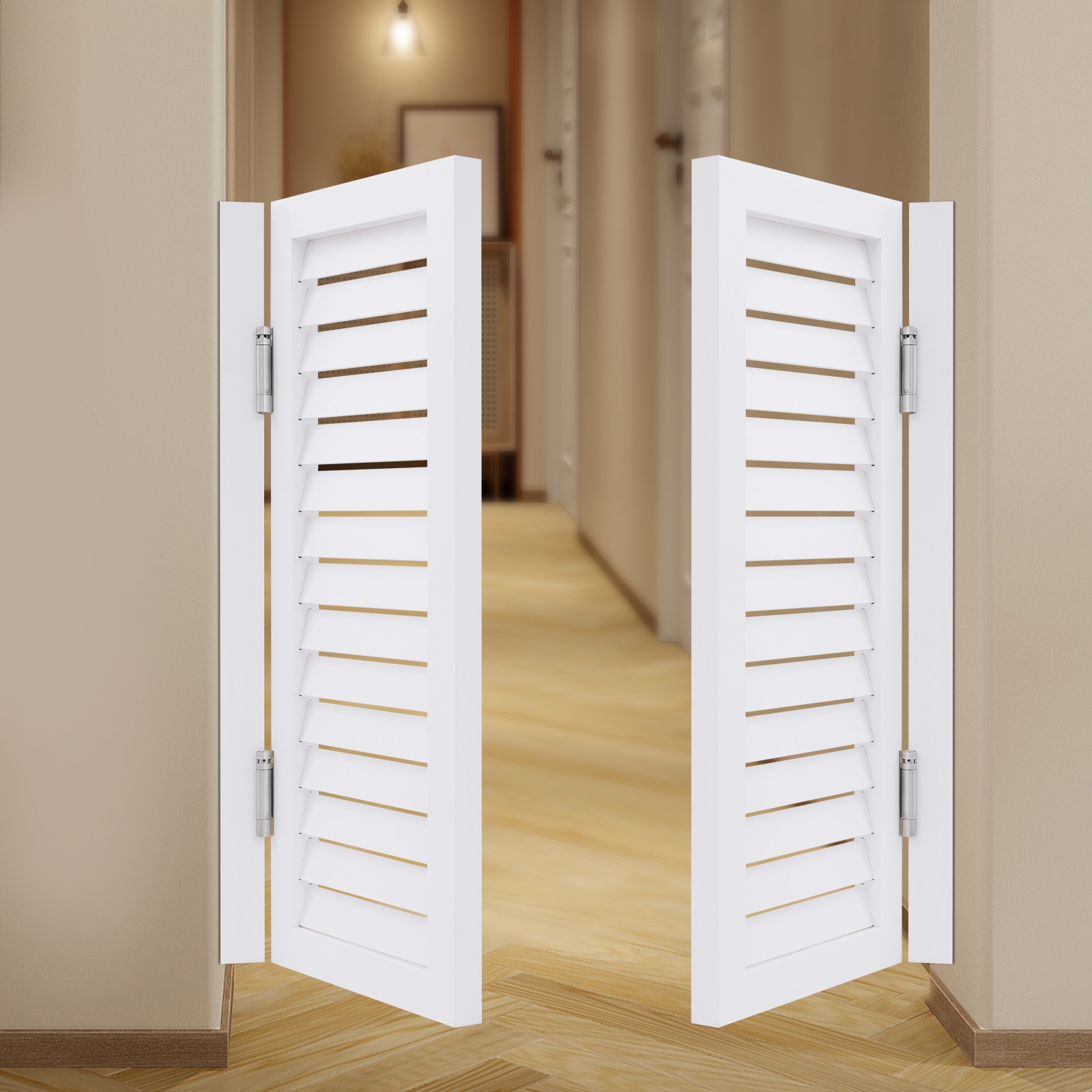 Wooden Dual Partition Door Cafe Bar Kitchen Swing Door Auto Close Partition Door
