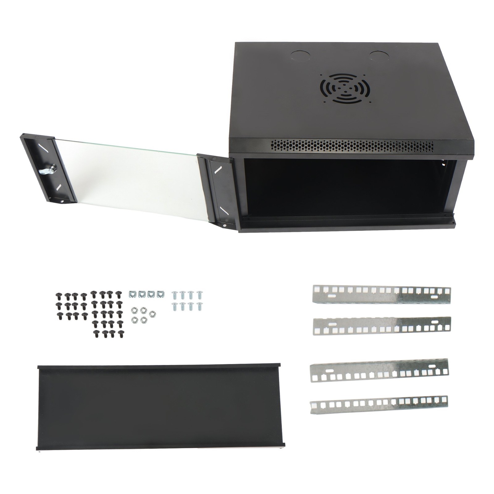6U Wall Mount Network Cabinet 15.5in Deep with Lock for Data Center Rack"
