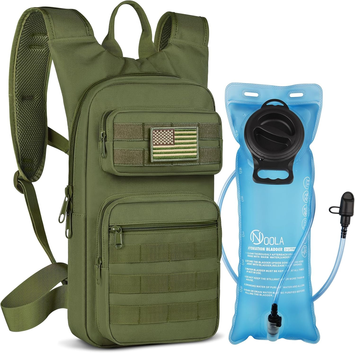 Hydration Backpack with 3L TPU Water Bladder, Tactical Molle Water Backpack NEW