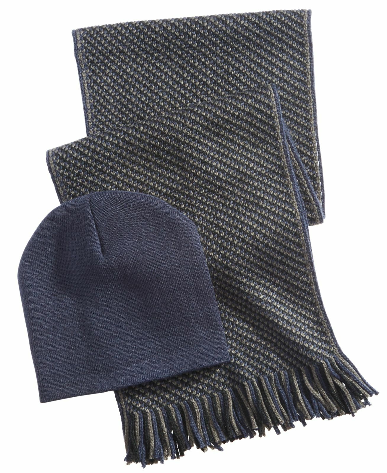 $99 Club Room Men'S Blue Gray Printed Winter Acrylic Muffler Scarf (Scarf Only)