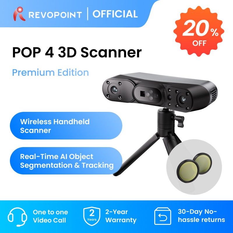 Revopoint POP 4 3D Scanner For 3D Print 105fps 0.03mm Handheld Outdoor Scanner
