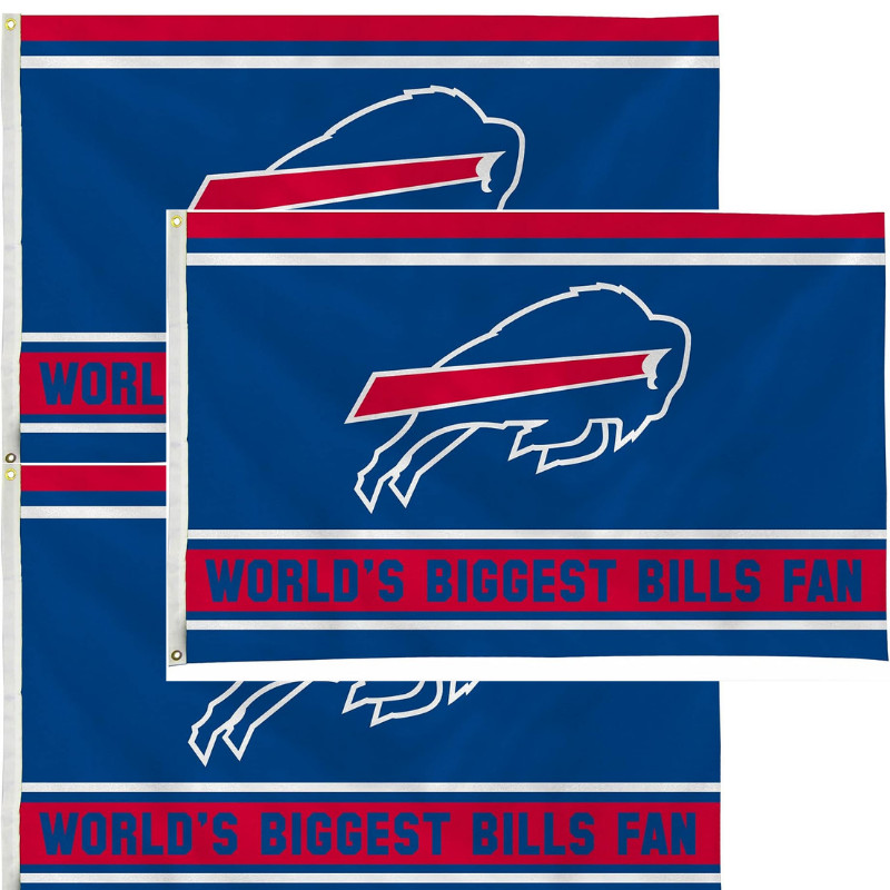 3 Pack Buffalo Bills 3x5 Flag Banner NFL Single Sided Indoor Outdoor w/ Grommets
