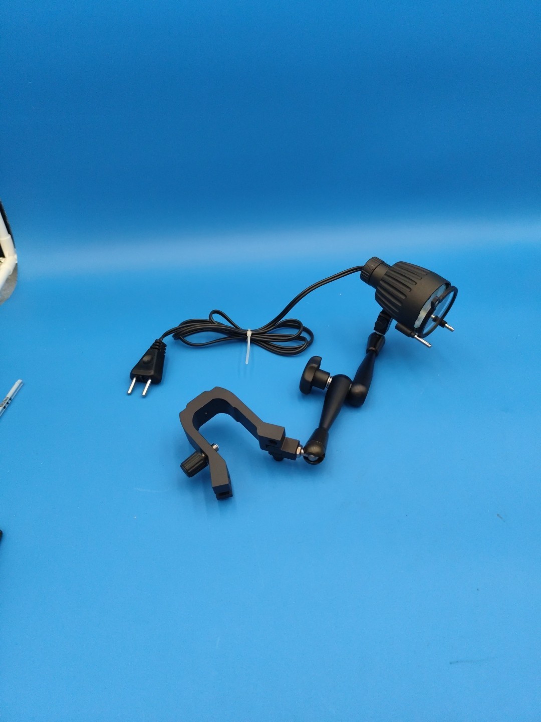 Leica Stereo Microscope Clamp 10445654 With Arm And  Optic Light