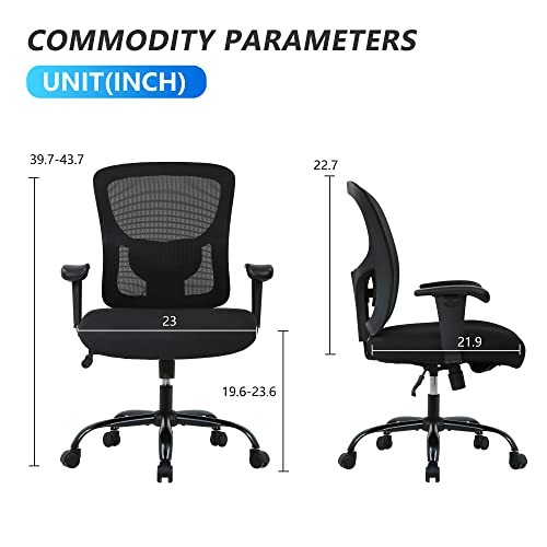 Big and Tall Office Chair 400lbs Wide Seat Desk Chair Computer Chair with