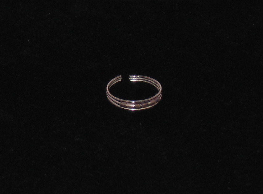 Silver Purple Beaded Adjustable Toe Ring New!