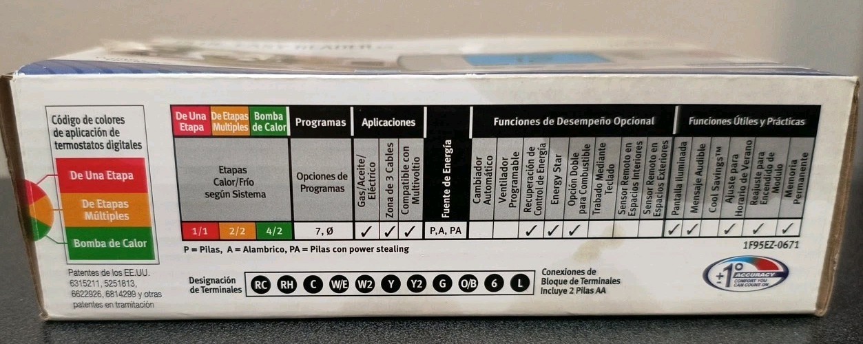 Emerson 1F95EZ-0671 Easy-Reader 7-Day Programmable Thermostat New Open Box