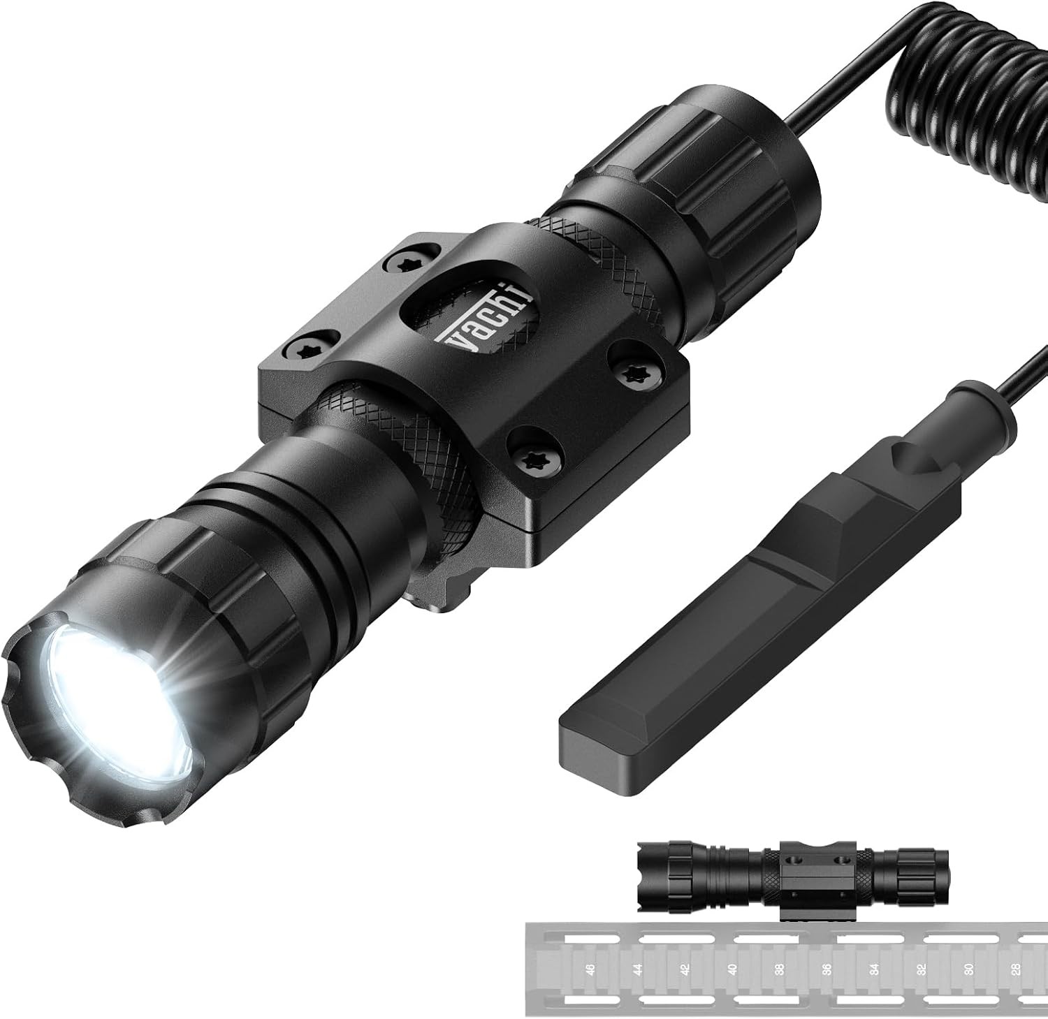 Tactical Flashlight 1200 Lumens LED Light M Lock Rail Mount Ar Flashlight