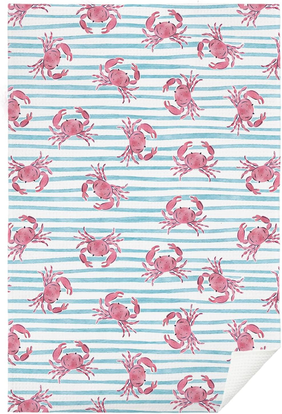 Crab Kitchen Towels - Crab Decor, Nautical Hand Towels for Bathroom, Coastal Bea