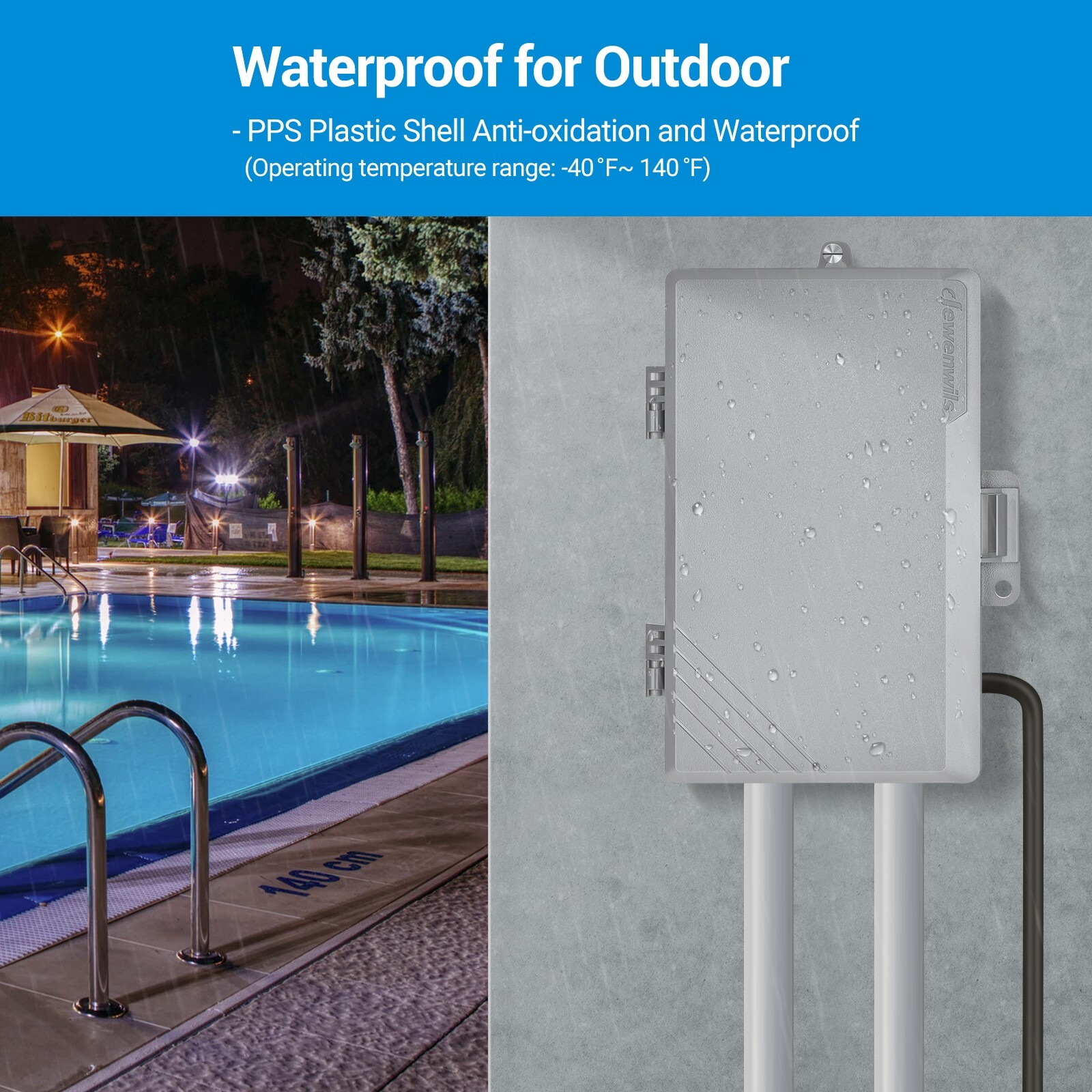 DEWENWILS Pool Pump Timer Box Outdoor, 24-Hour Programmable ON/Off Timer Switch
