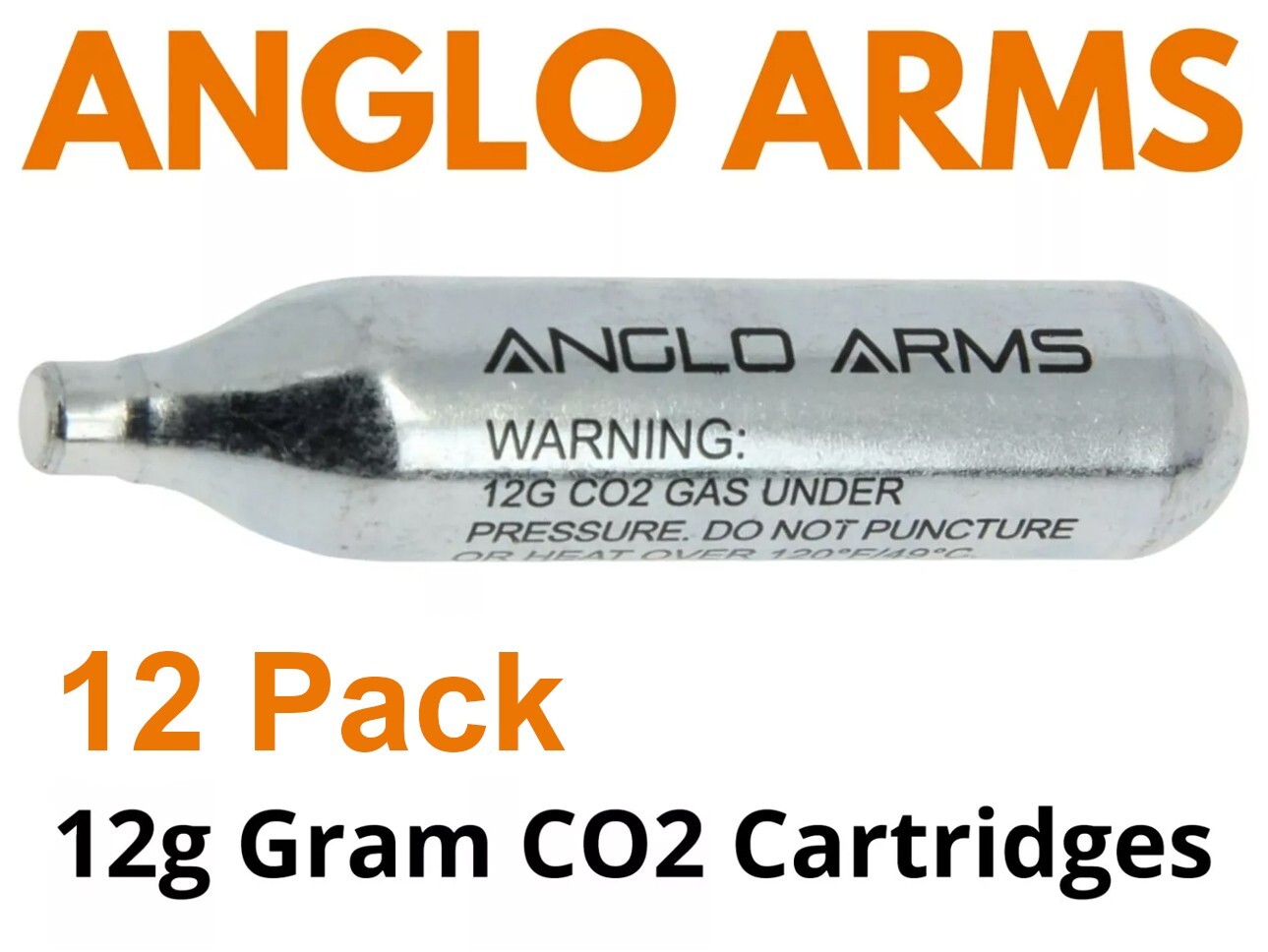 12g Gram CO2 Gas Capsule [12 Pack] Anglo Arms Cartridge Air Rifle Pistol AirGun