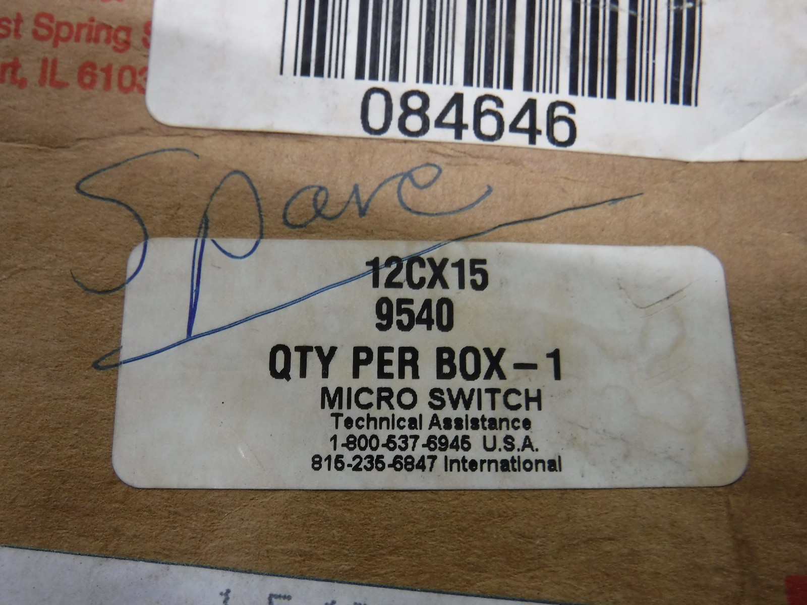 HONEYWELL  MICRO SWITCH 12CX15 NEW