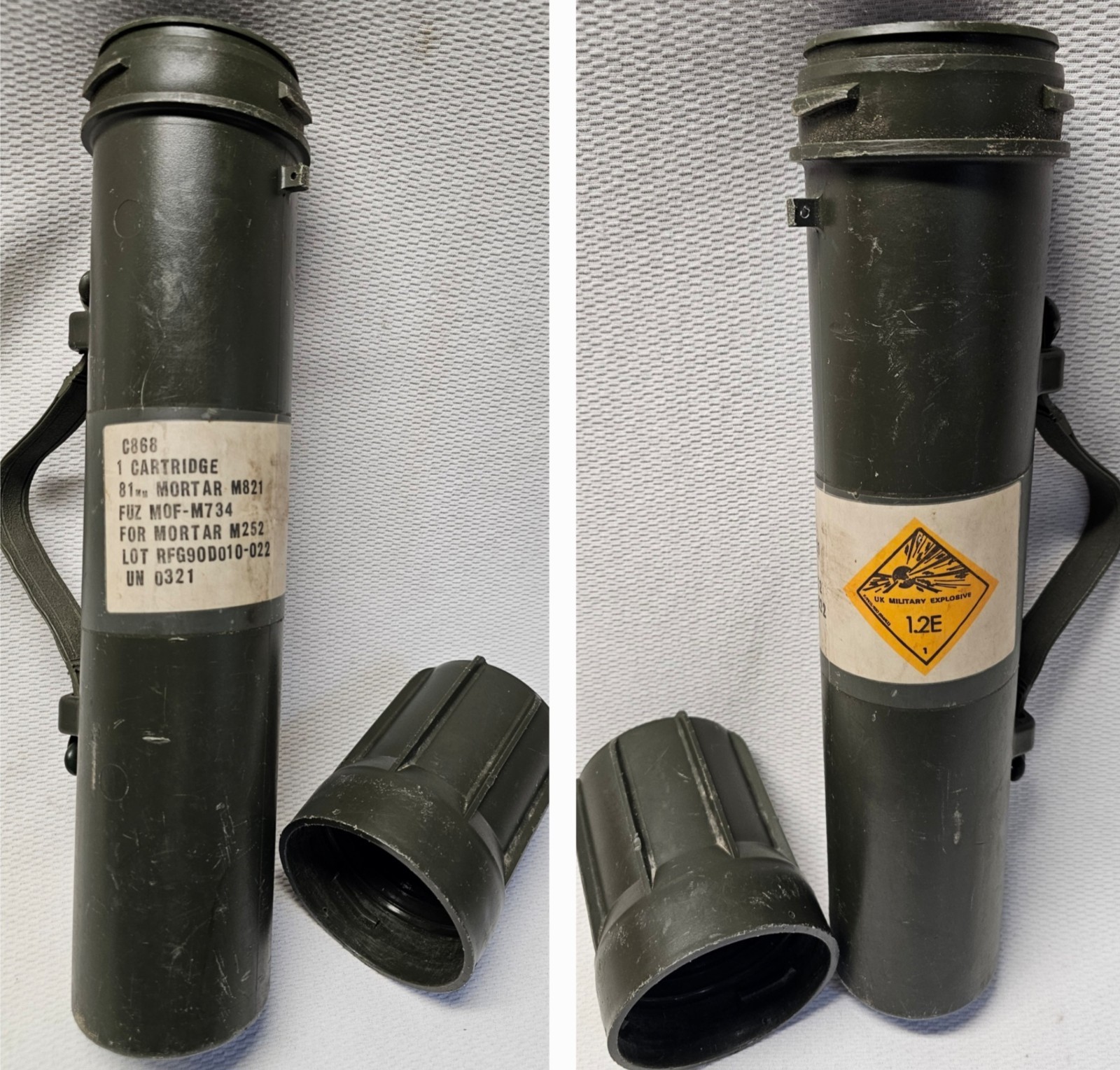 21" Mortar Transport Storage Tube — Military Surplus Inert Display Container