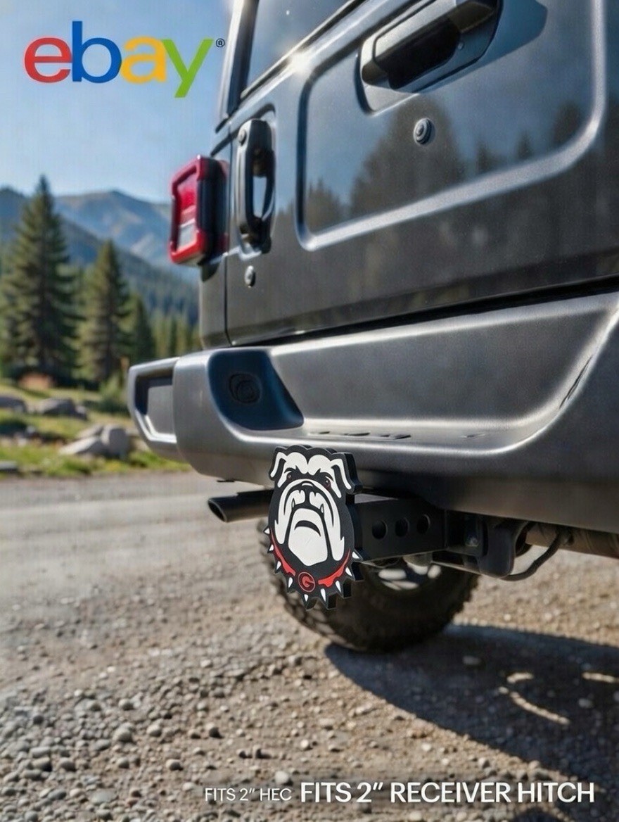 Georgia Bulldogs Football Tow Hitch Receiver Cover – Fits 2” Towing Truck SUV