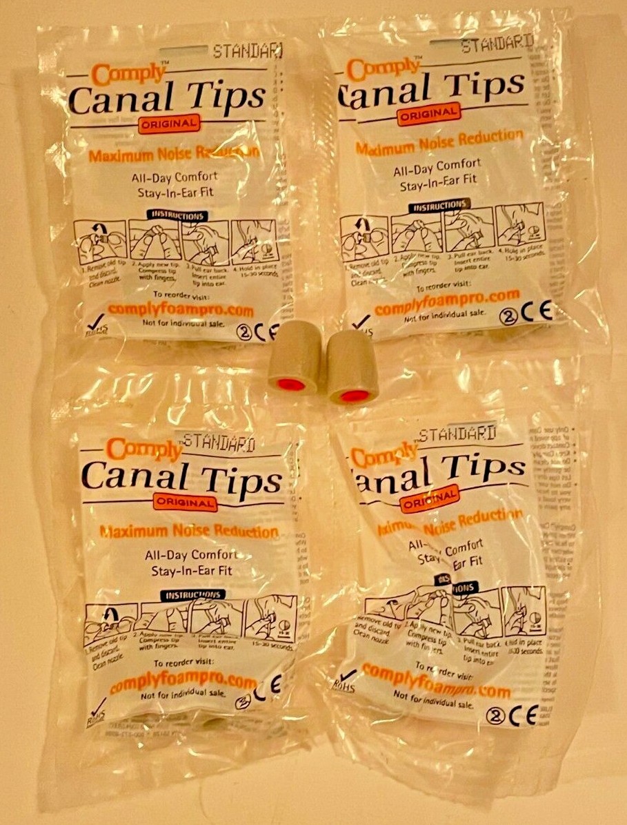 (4) Pairs Comply Canal Foam Tips Original / Slim Size for Invisio X5 Headset