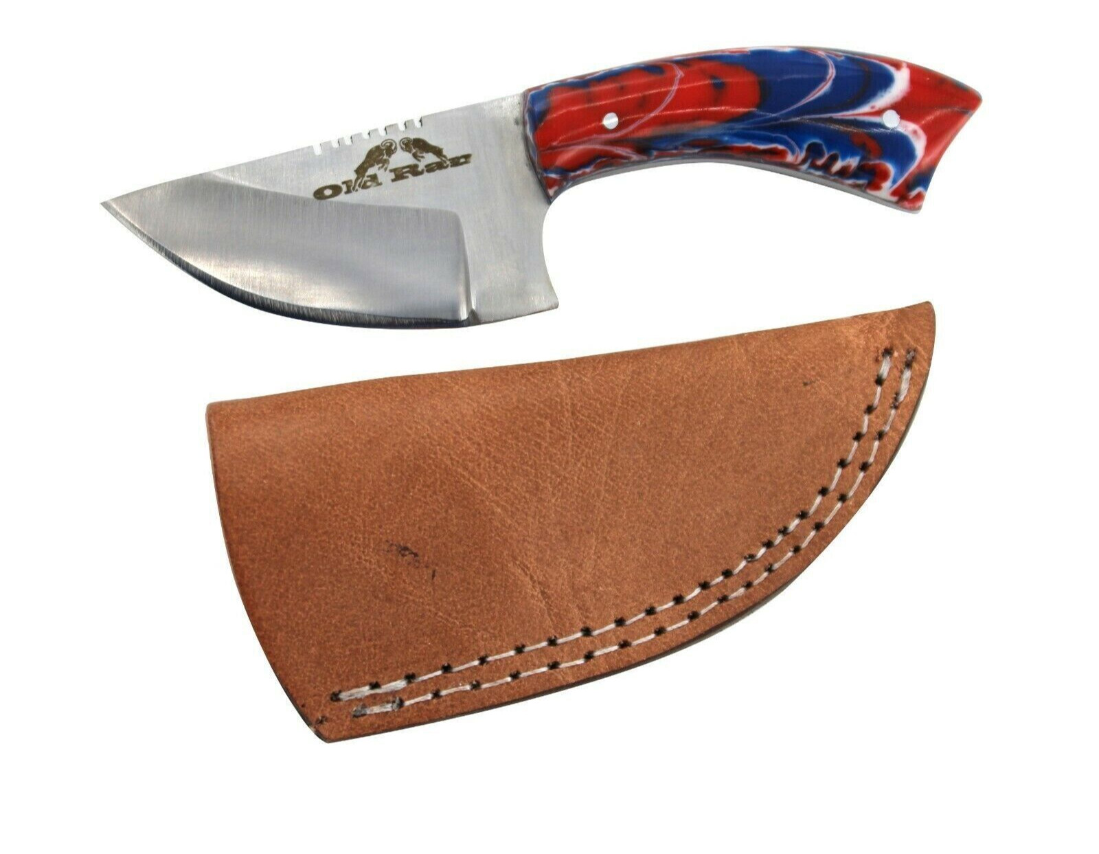 Old Ram Collection Heavy Duty Multi-color Fixed Blade Skinner Knife w/ Sheath