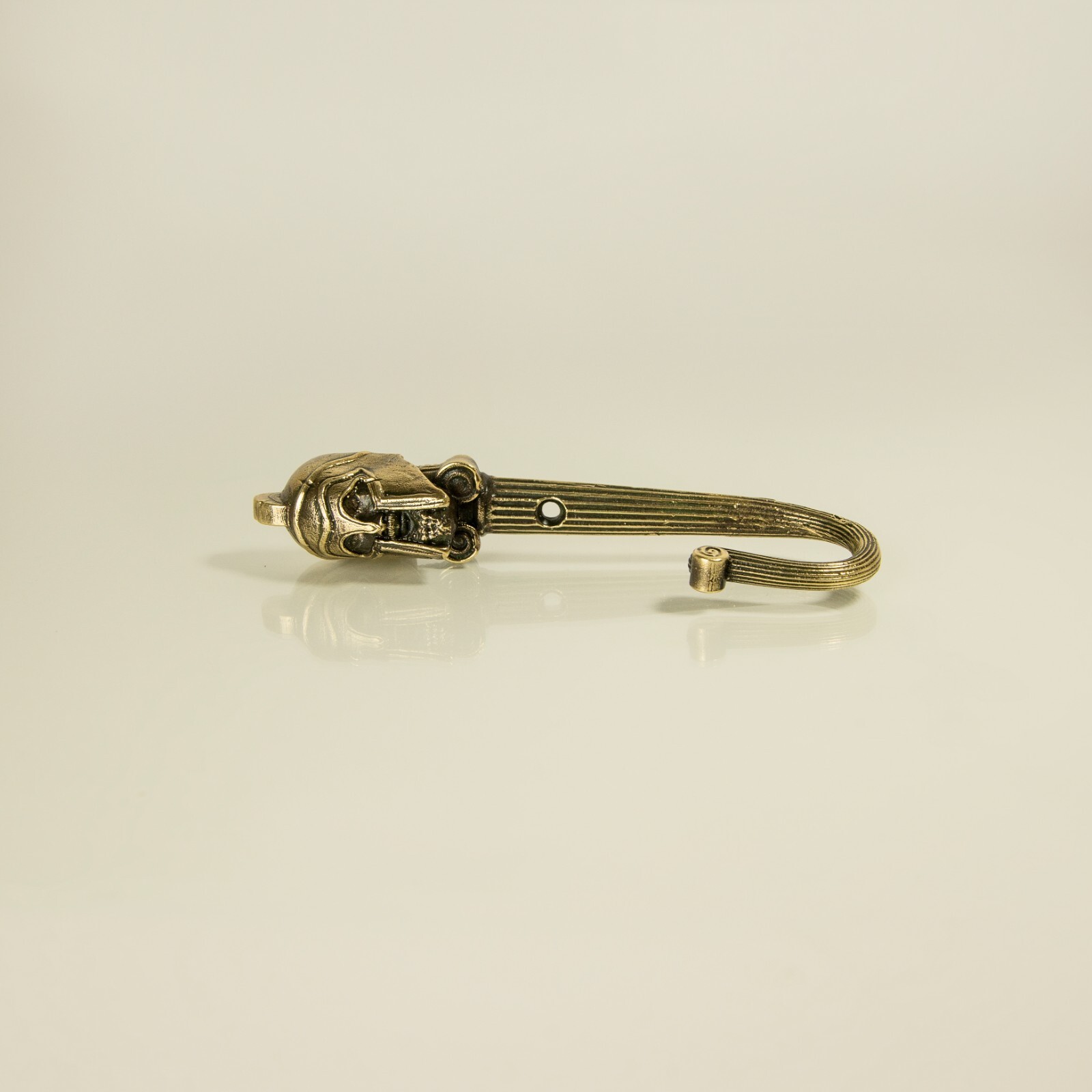 Handcrafted Spartan warrior brass wall hook