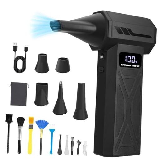 Compressed Air Duster for Computer Electronics, 110000RPM Cordless Electric
