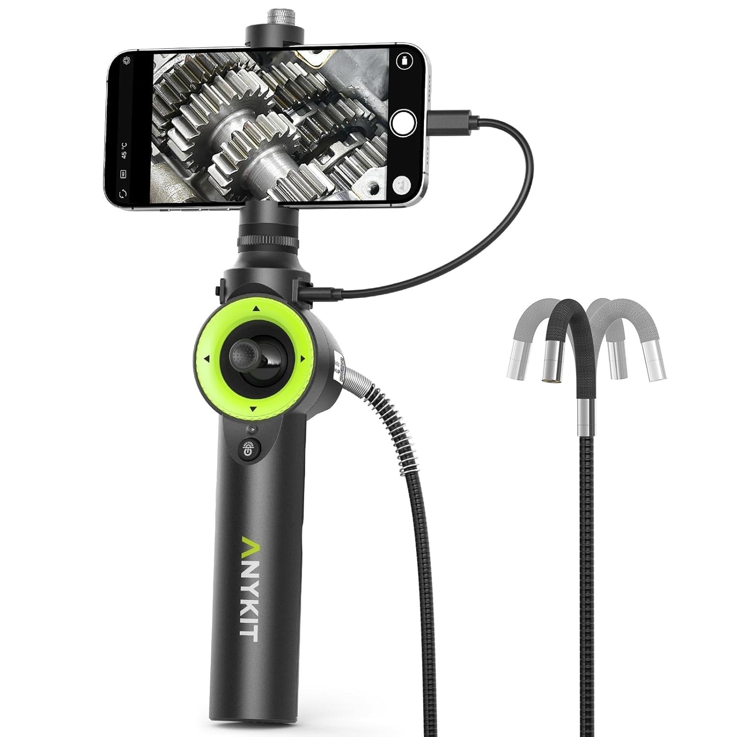 360° 4 Ways Articulating Borescope Inspection Camera Industrial Endoscope 6.5mm