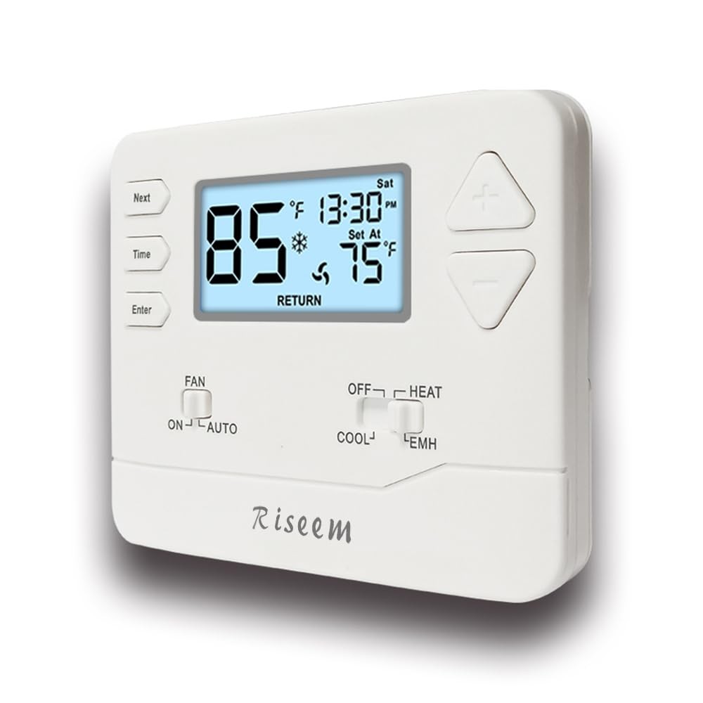 Thermostat Non Programmable Heat Pump Thermostat White