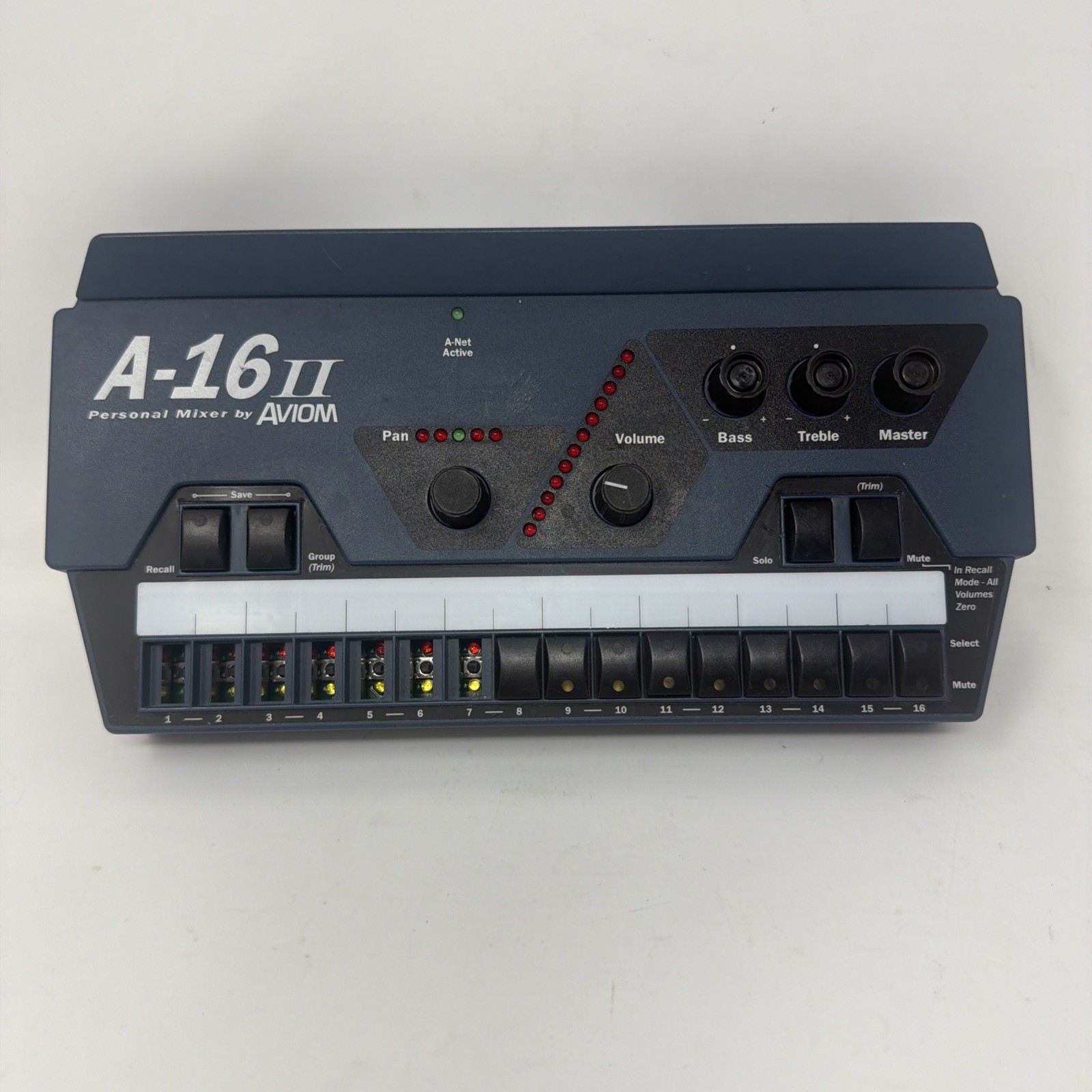 Aviom A-16 ii Personal Mixer Blue WORKS - Missing Buttons & Power Supply
