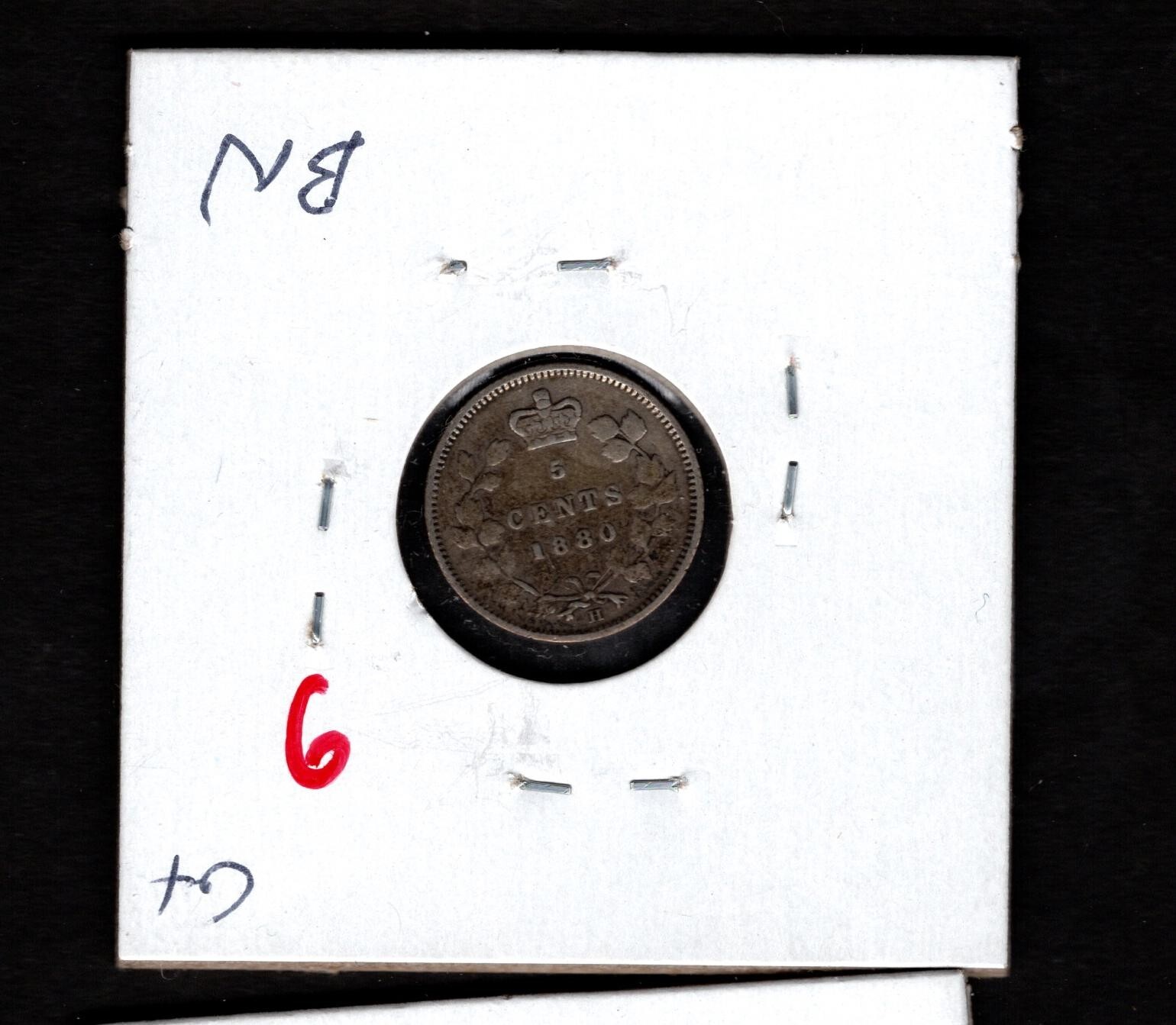 1880 H Canada- Victoria Five Cents